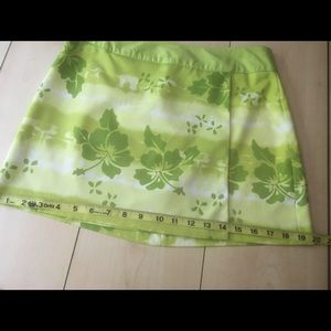 LBH tennis skirt neon green hibiscus sz small